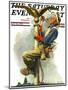 "Gilding the Eagle" or "Painting the Flagpole" Saturday Evening Post Cover, May 26,1928-Norman Rockwell-Mounted Giclee Print