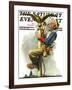 "Gilding the Eagle" or "Painting the Flagpole" Saturday Evening Post Cover, May 26,1928-Norman Rockwell-Framed Giclee Print