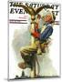 "Gilding the Eagle" or "Painting the Flagpole" Saturday Evening Post Cover, May 26,1928-Norman Rockwell-Mounted Giclee Print