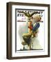 "Gilding the Eagle" or "Painting the Flagpole" Saturday Evening Post Cover, May 26,1928-Norman Rockwell-Framed Giclee Print