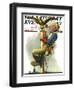 "Gilding the Eagle" or "Painting the Flagpole" Saturday Evening Post Cover, May 26,1928-Norman Rockwell-Framed Giclee Print