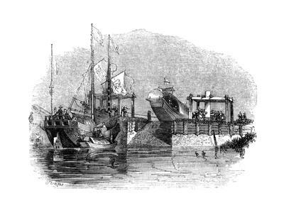 Boat Drawn over a Sluice or Lock on a Canal, 1847