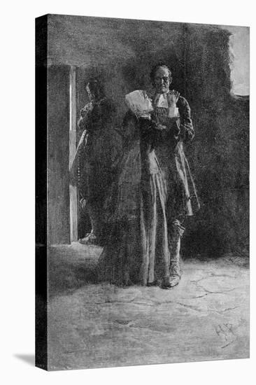 Giles Corey in Prison, Engraved by Frank French-Howard Pyle-Stretched Canvas