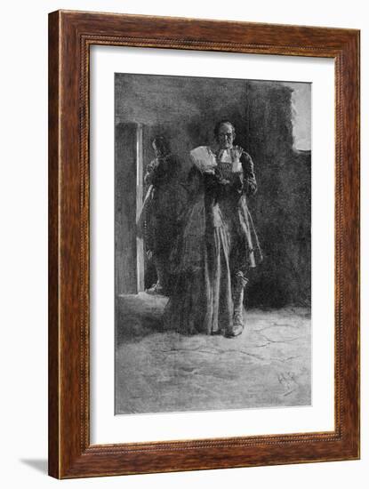 Giles Corey in Prison, Engraved by Frank French-Howard Pyle-Framed Giclee Print