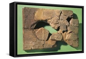 Gilgamesh Tablet Written in Cuneiform Script Artifact from Nineveh, Iraq-null-Framed Stretched Canvas