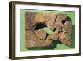 Gilgamesh Tablet Written in Cuneiform Script Artifact from Nineveh, Iraq-null-Framed Giclee Print