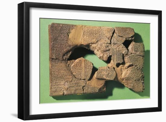 Gilgamesh Tablet Written in Cuneiform Script Artifact from Nineveh, Iraq-null-Framed Giclee Print