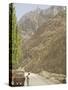 Gilgit Jeep and Driver on the Karakoram Highway or Kkh, Hunza, Pakistan-Don Smith-Stretched Canvas