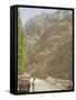 Gilgit Jeep and Driver on the Karakoram Highway or Kkh, Hunza, Pakistan-Don Smith-Framed Stretched Canvas