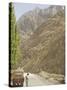 Gilgit Jeep and Driver on the Karakoram Highway or Kkh, Hunza, Pakistan-Don Smith-Stretched Canvas