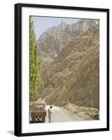 Gilgit Jeep and Driver on the Karakoram Highway or Kkh, Hunza, Pakistan-Don Smith-Framed Photographic Print