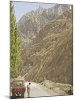 Gilgit Jeep and Driver on the Karakoram Highway or Kkh, Hunza, Pakistan-Don Smith-Mounted Photographic Print