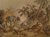'La Grande Pastorale, No. 602', (Pastoral Scene), c1740-1770, (1913)-Gilles Demarteau-Stretched Canvas