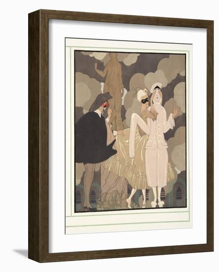 Gilles from Personages De Comedie, Pub. 1922 (Pochoir Print)-Georges Barbier-Framed Giclee Print