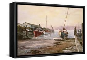 Gillingham Pier on the Medway-Vic Trevett-Framed Stretched Canvas