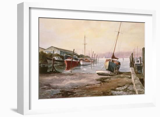 Gillingham Pier on the Medway-Vic Trevett-Framed Giclee Print