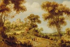 An Extensive Wooded Landscape with Christ on the Road to Emmaus, C.1609-29-Gillis Claesz d'Hondecoeter-Mounted Giclee Print