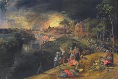 Scene of a War with a Fire, 1569-Gillis Mostaert-Giclee Print