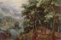 Landscape with Figures in an Avenue, C.1595 (Panel)-Gillis van III Coninxloo-Giclee Print