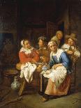 Kitchen Interior with Peasants Smoking and Drinking around a Table, 1655-Gillis van Tilborgh-Stretched Canvas