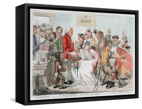 Gillray Cartoon on Vaccination Against Smallpox Using Cowpox Serum, 1802-James Gillray-Framed Stretched Canvas