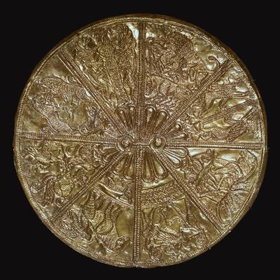 'Gilt and engraved silver Scythian mirror, 6th century BC Artist