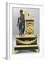 Gilt Brass Pendulum Clock and Figure of Virgil with Stylus and Tablet, France-null-Framed Giclee Print