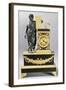 Gilt Brass Pendulum Clock and Figure of Virgil with Stylus and Tablet, France-null-Framed Giclee Print