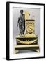 Gilt Brass Pendulum Clock and Figure of Virgil with Stylus and Tablet, France-null-Framed Giclee Print