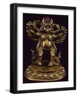 Gilt Bronze Statue Depicting Garuda, Detail of Fabulous Bird Venerated in Bon Religion-null-Framed Giclee Print