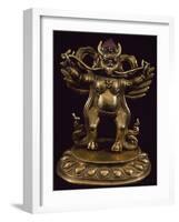 Gilt Bronze Statue Depicting Garuda, Detail of Fabulous Bird Venerated in Bon Religion-null-Framed Giclee Print