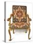Gilt chair covered in needlework, 1906-Shirley Slocombe-Stretched Canvas