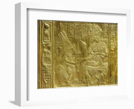 Gilt Shrine Showing the King Pouring Perfumed Liquid into the Queen's Hand, Thebes, Egypt-Robert Harding-Framed Photographic Print