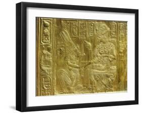 Gilt Shrine Showing the King Pouring Perfumed Liquid into the Queen's Hand, Thebes, Egypt-Robert Harding-Framed Photographic Print