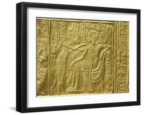 Gilt Shrine Showing the Queen Fastening a Necklace Around the King's Neck, Thebes, Egypt-Robert Harding-Framed Photographic Print