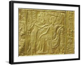 Gilt Shrine Showing the Queen Fastening a Necklace Around the King's Neck, Thebes, Egypt-Robert Harding-Framed Photographic Print