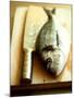Gilthead Bream on a Wooden Board with Cleaver-Michael Paul-Mounted Photographic Print