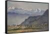 Gimash Himal from Kathmandu Valley-Tim Scott Bolton-Framed Stretched Canvas