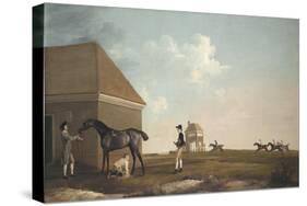 Gimcrack on Newmarket Heath, with a Trainer, a Stable-Lad, and a Jockey, 1765-George Stubbs-Stretched Canvas