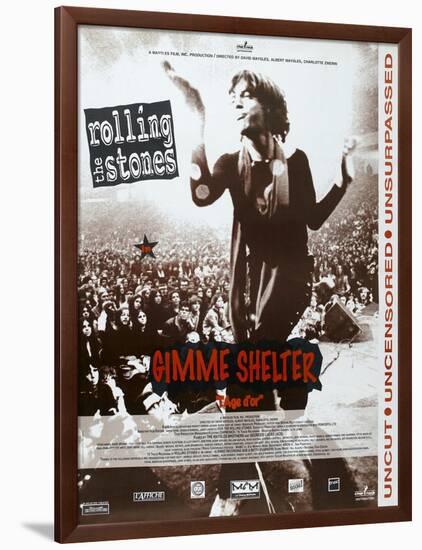 Gimme Shelter, French poster, Mick Jagger, 1970-null-Framed Art Print