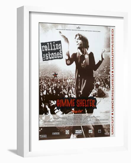 Gimme Shelter, French poster, Mick Jagger, 1970-null-Framed Art Print