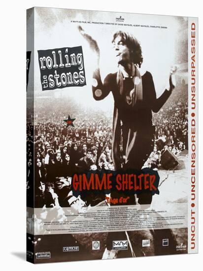 Gimme Shelter, French poster, Mick Jagger, 1970-null-Stretched Canvas