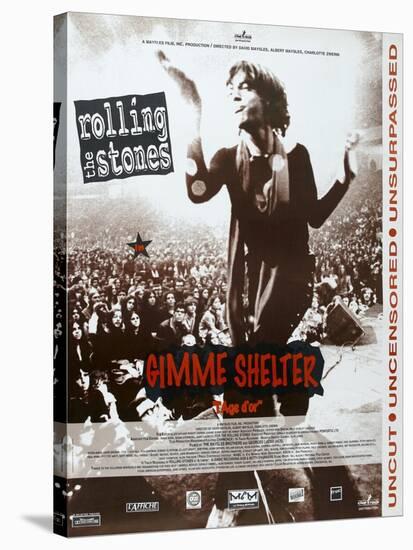 Gimme Shelter, French poster, Mick Jagger, 1970-null-Stretched Canvas