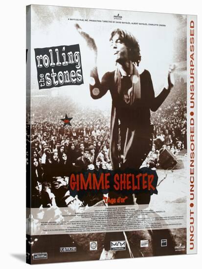 Gimme Shelter, French poster, Mick Jagger, 1970-null-Stretched Canvas