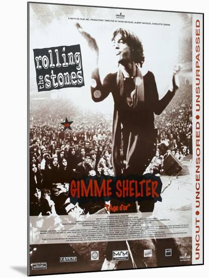 Gimme Shelter, French poster, Mick Jagger, 1970-null-Mounted Art Print