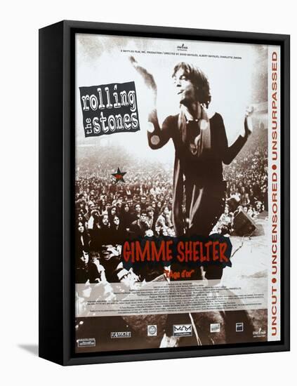 Gimme Shelter, French poster, Mick Jagger, 1970-null-Framed Stretched Canvas