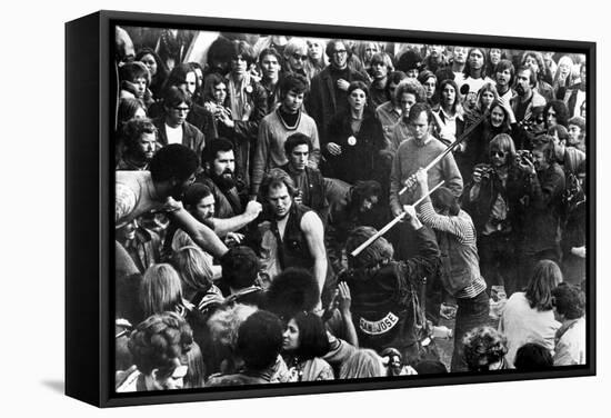 Gimme Shelter, Hell's Angels Beating an Audience Member at Altamont, 1970-null-Framed Stretched Canvas