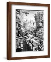 Gin Lane, 1751-William Hogarth-Framed Giclee Print