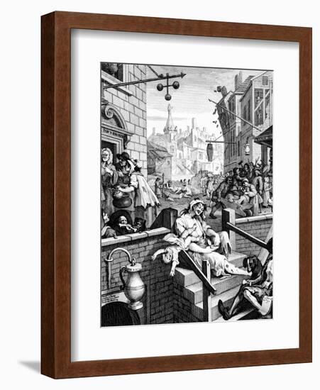 Gin Lane, 1751-William Hogarth-Framed Giclee Print