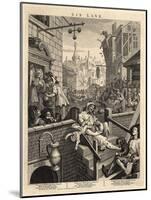 Gin Lane (Beer Street and Gin Lane), 1751-William Hogarth-Mounted Giclee Print